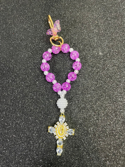 Porte clés - perles « bonbon »