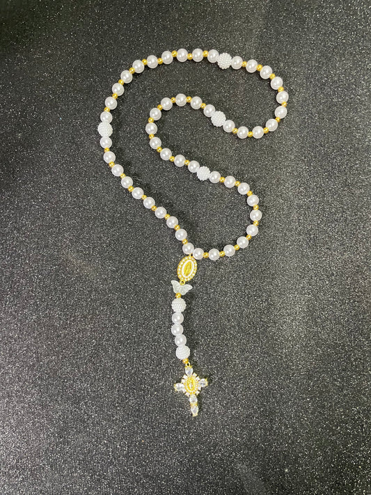 Chapelet - perles « neige »